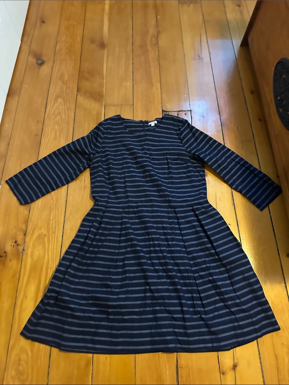GAP Navy and Light Blue Striped Long Sleeve Girls' Dress